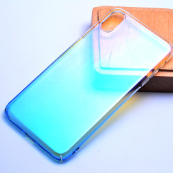 Apple iPhone XS 5.8 Kılıf Zore Renkli Transparan Kapak Mavi