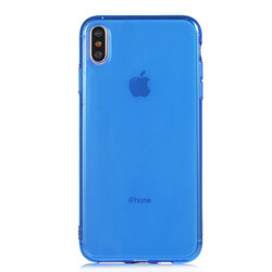 Apple iPhone XS Max 6.5 Case Zore Mun Silicon Navy blue