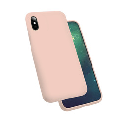 Apple iPhone XS Max 6.5 Case Zore Silk Silicon Pink