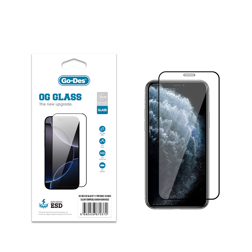 Apple iPhone XS Max 6.5 Go Des OG Glass Antistatik Temperli Cam Ekran Koruyucu - 2
