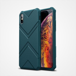 Apple iPhone XS Max 6.5 Kılıf Zore Hank Silikon Koyu Yeşil