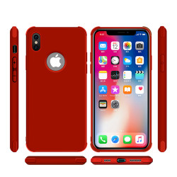 Apple iPhone XS Max 6.5 Kılıf Zore Neva Silikon Kırmızı