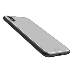 Apple iPhone XS Max 6.5 Kılıf Roar Mira Glass Kapak Gri