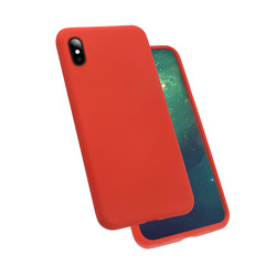 Apple iPhone XS Max 6.5 Kılıf Zore Silk Silikon Kırmızı