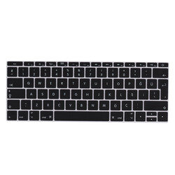 Apple Macbook 12' Retina A1534 Zore Klavye Koruyucu Silikon Ped Siyah