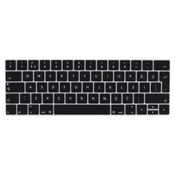 Apple Macbook 13' Pro Touch Bar A1706 Zore Klavye Koruyucu Silikon Ped Siyah