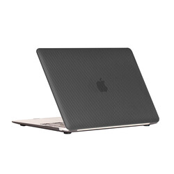 Apple Macbook 13.3' Air 2020 A2337 Zore MSoft Carbon Fiber Design Cover Black
