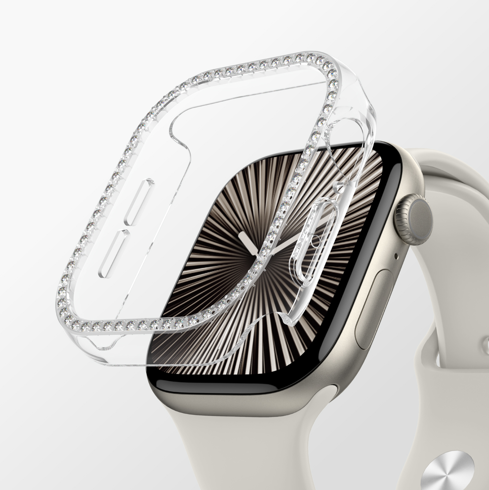 Apple Watch 10 42mm Amazingthing Gleam Fit FullGuard Taşlı Sert PC Kasa ve Ekran Koruyucu - 8