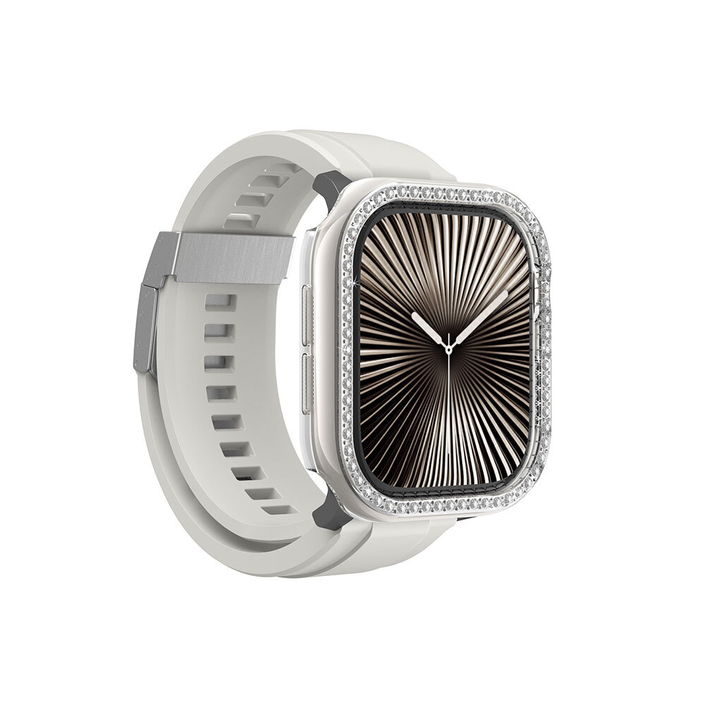 Apple Watch 10 42mm Amazingthing Gleam Fit FullGuard Taşlı Sert PC Kasa ve Ekran Koruyucu - 3