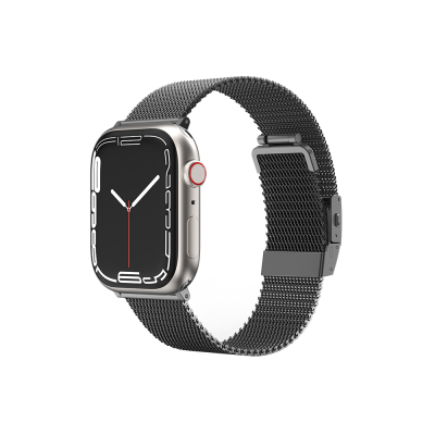 Apple Watch 10 42mm Amazingthing Titan Metal Hasır Kordon Siyah