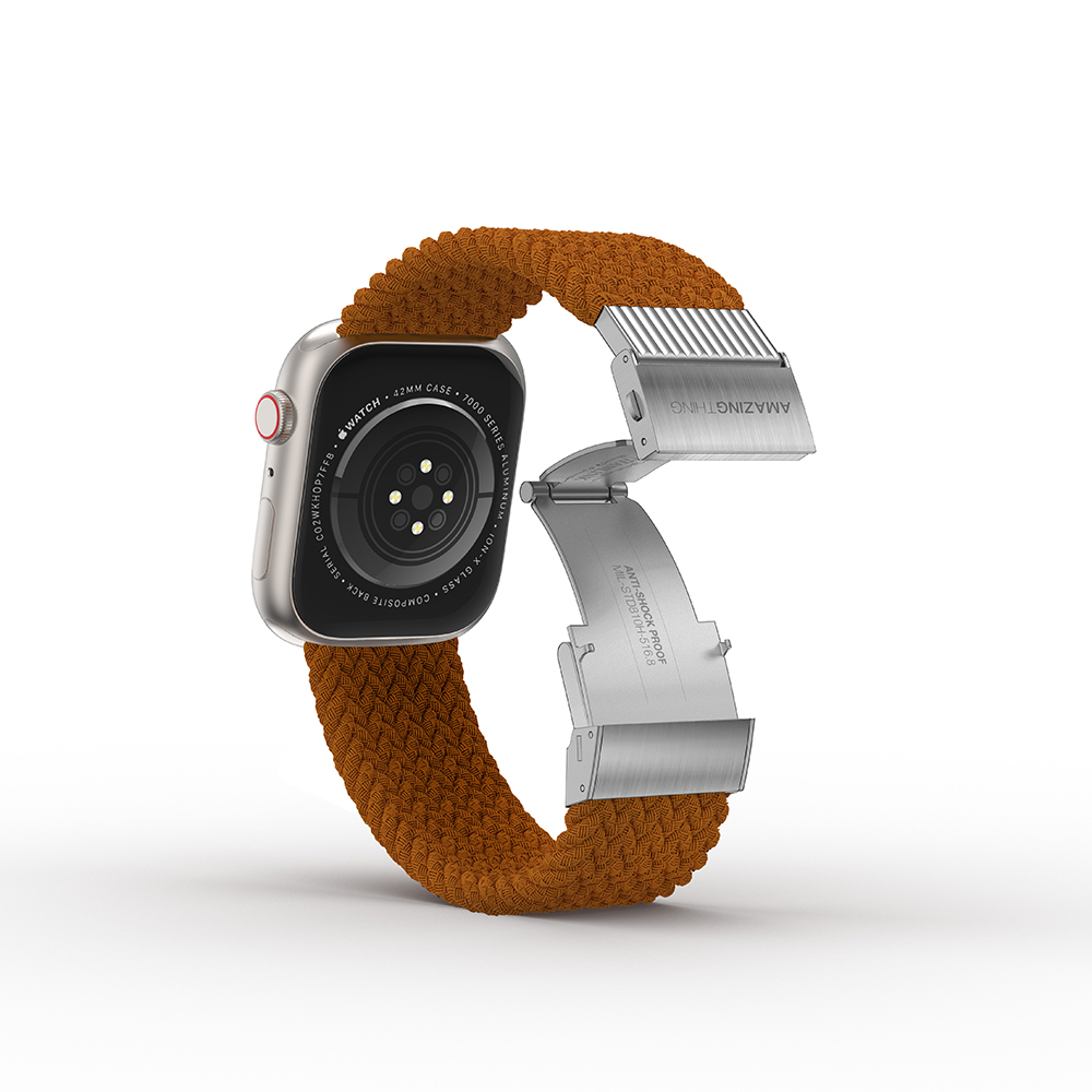 Apple Watch 10 42mm Amazingthing Titan Weave Örgü Sport Kordon - 17