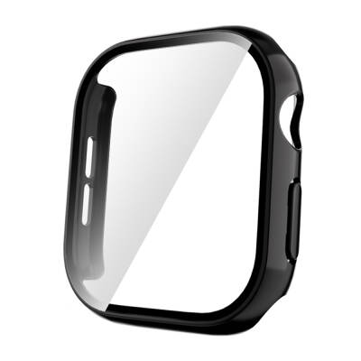 Apple Watch 10 42mm Hard PC Case and Screen Protector Zore Watch Gard 35 Koyu Siyah