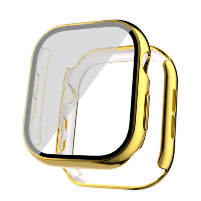 Apple Watch 10 42mm Hard PC Case Electroplatink Framed Screen Protector Zore Watch Gard 36 Gold