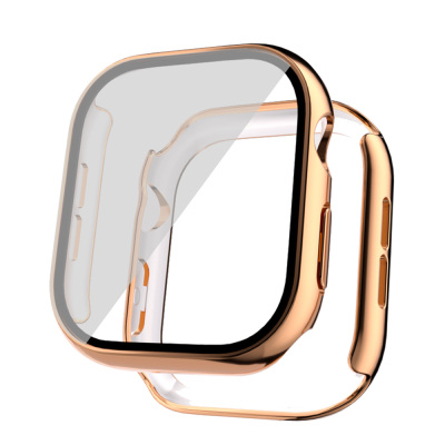 Apple Watch 10 42mm Hard PC Case Electroplatink Framed Screen Protector Zore Watch Gard 36 Rose Gold