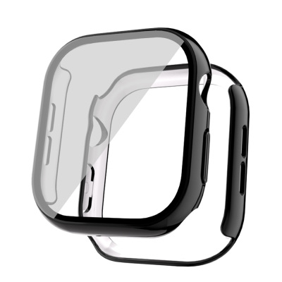 Apple Watch 10 42mm Hard PC Case Electroplatink Framed Screen Protector Zore Watch Gard 36 Black