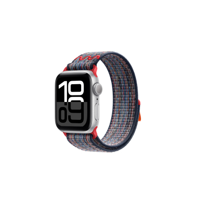 Apple Watch 10 42mm KRD-91 Hasır Kordon Strap Kayış Mavi-Kırmızı