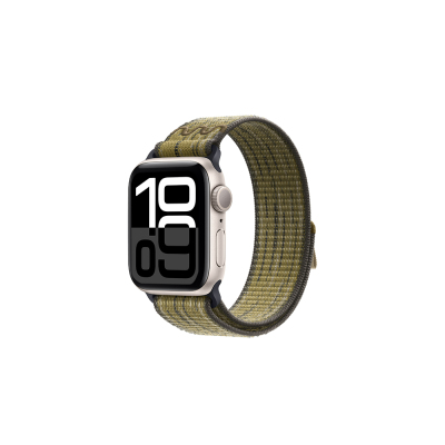 Apple Watch 10 42mm KRD-91 Hasır Kordon Strap Kayış Yeşil-Gri