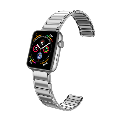 Apple Watch 10 42mm Raptic Classic Serisi Magnetik Metal Kordon Gümüş