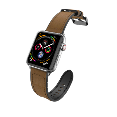 Apple Watch 10 42mm Raptic Hybrid Leather Serisi Deri Kordon Kahverengi