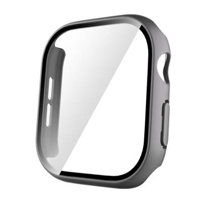 Apple Watch 10 42mm Sert PC Kasa ve Ekran Koruyucu Zore Watch Gard 35 Koyu Gri