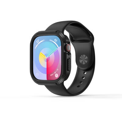 Apple Watch 10 42mm Silikon TPU Kasa Koruyucu Zore Watch Gard 17 Siyah