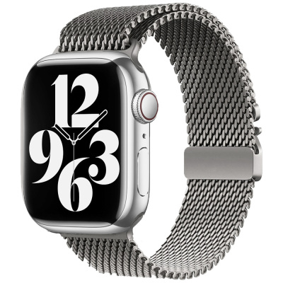 Apple Watch 10 42mm Zore KRD-121 Metal Hasır Kordon Gri