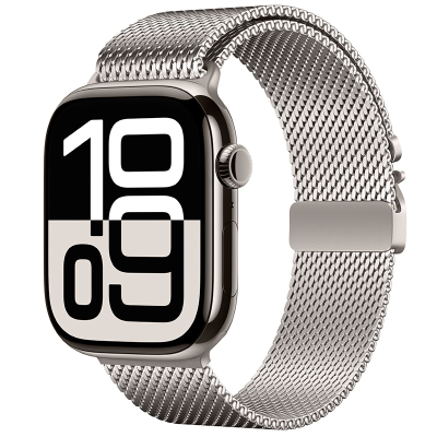 Apple Watch 10 42mm Zore KRD-121 Metal Hasır Kordon Starlight