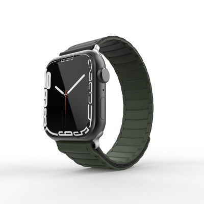 Apple Watch 10 42mm Zore KRD-122 Silicone Band Strap Strap Siyah-Yeşil