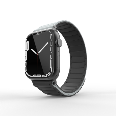 Apple Watch 10 42mm Zore KRD-122 Silikon Kordon Strap Kayış Siyah-Gri