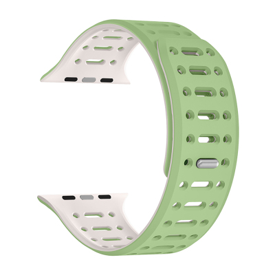 Apple Watch 10 42mm Zore KRD-124 Silicone Band Strap Strap Açık Yeşil-Starlight