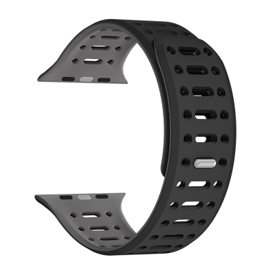 Apple Watch 10 42mm Zore KRD-124 Silicone Band Strap Strap Black-Grey