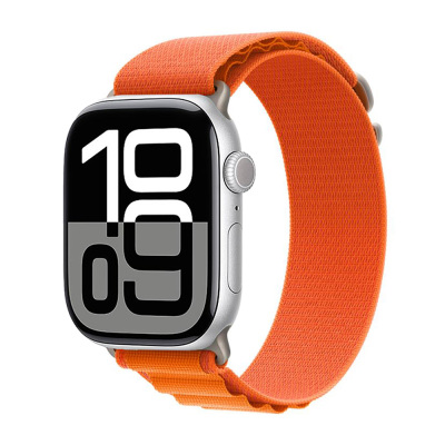 Apple Watch 10 42mm Zore KRD-74 Hasır Kordon Turuncu