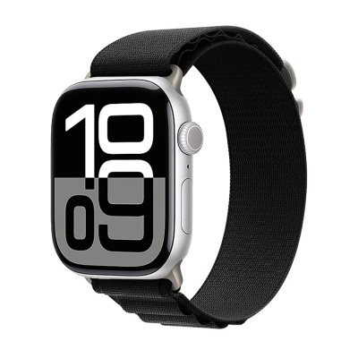 Apple Watch 10 42mm Zore KRD-74 Hasır Kordon Siyah