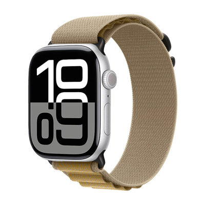 Apple Watch 10 42mm Zore KRD-74 Hasır Kordon Siyah-Haki