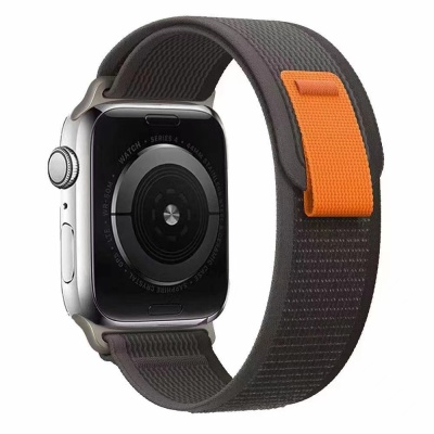 Apple Watch 10 42mm Zore KRD-77 Hasır Kordon Siyah