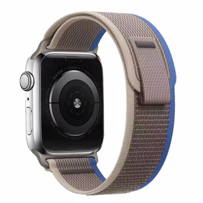 Apple Watch 10 42mm Zore KRD-77 Hasır Kordon Gri-Mavi