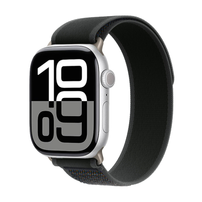 Apple Watch 10 42mm Zore KRD-77 Hasır Kordon Siyah-Gri