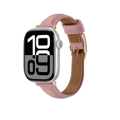 Apple Watch 10 46mm Amazingthing Glamour Class Deri Kordon Pembe