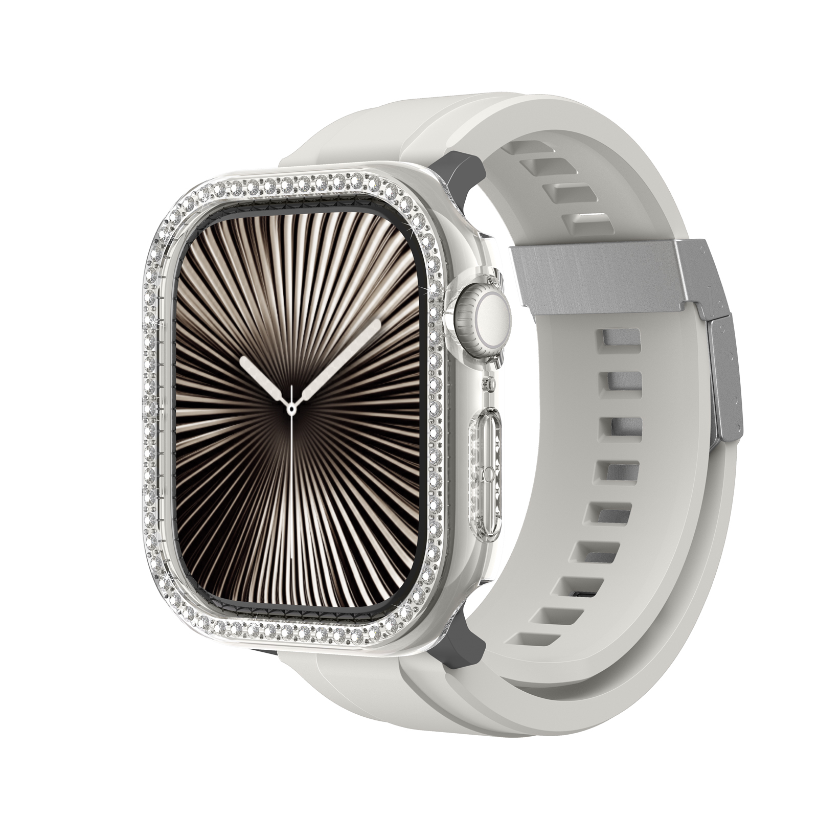Apple Watch 10 46mm Amazingthing Gleam Fit FullGuard Taşlı Sert PC Kasa ve Ekran Koruyucu - 3