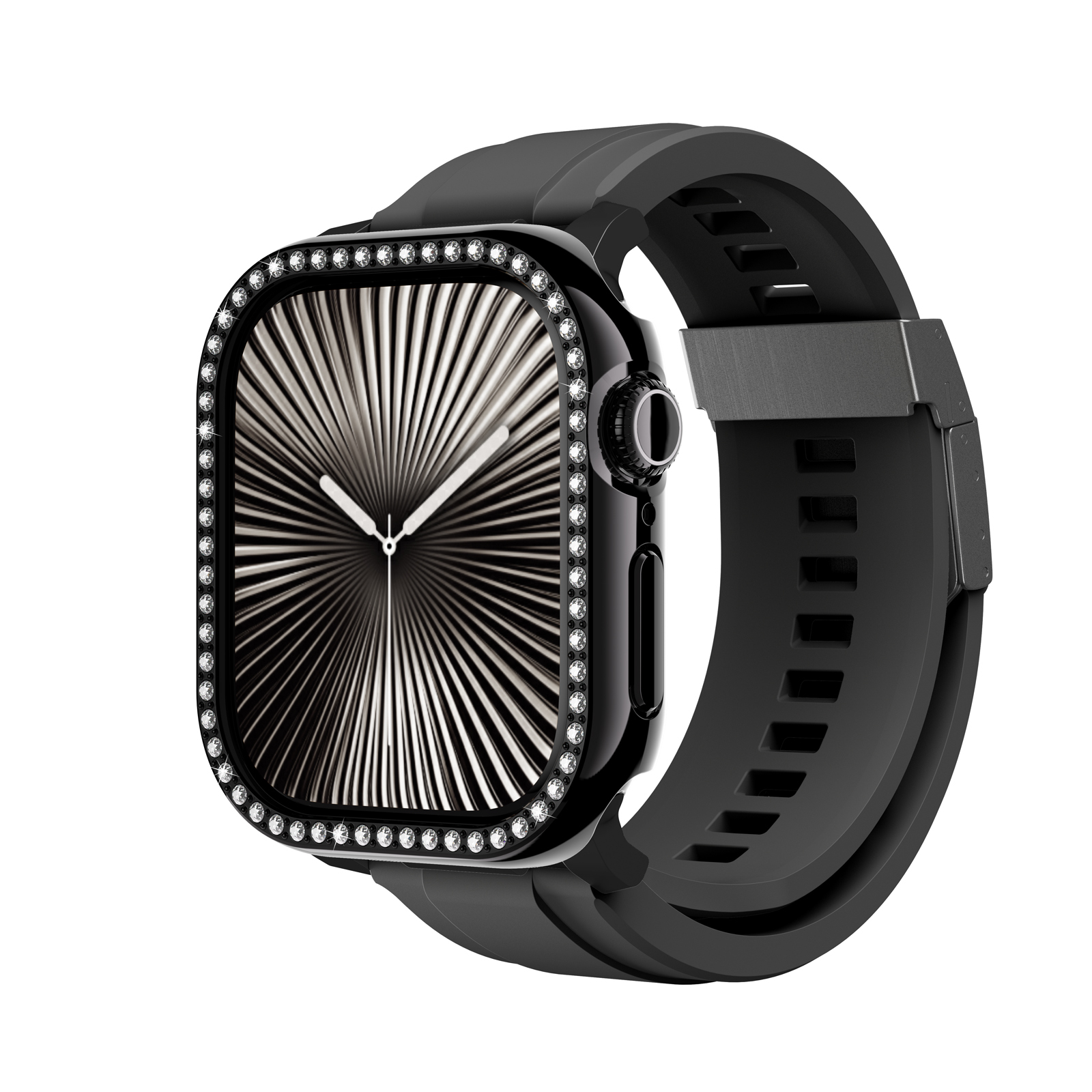 Apple Watch 10 46mm Amazingthing Gleam Fit FullGuard Taşlı Sert PC Kasa ve Ekran Koruyucu - 1