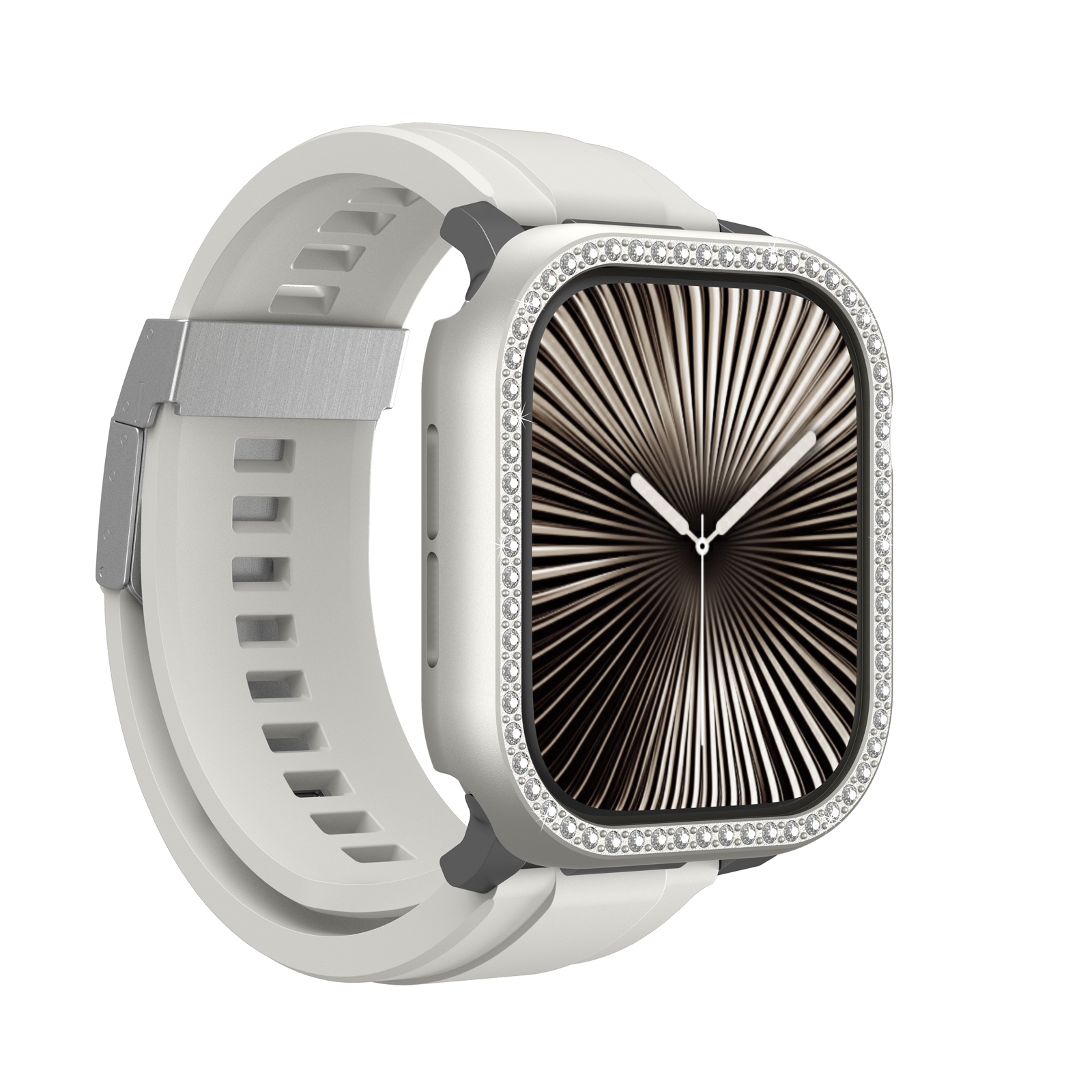 Apple Watch 10 46mm Amazingthing Gleam Fit FullGuard Taşlı Sert PC Kasa ve Ekran Koruyucu - 20