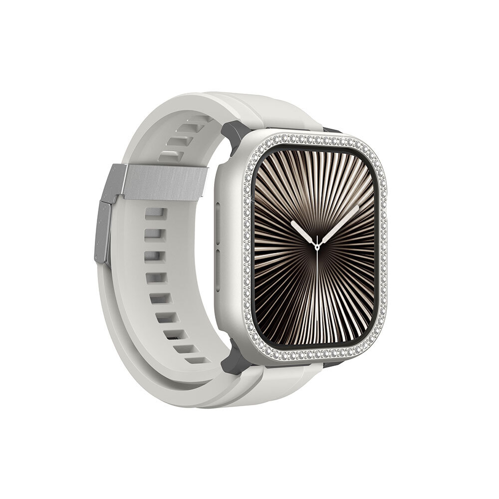 Apple Watch 10 46mm Amazingthing Gleam Fit FullGuard Taşlı Sert PC Kasa ve Ekran Koruyucu - 23