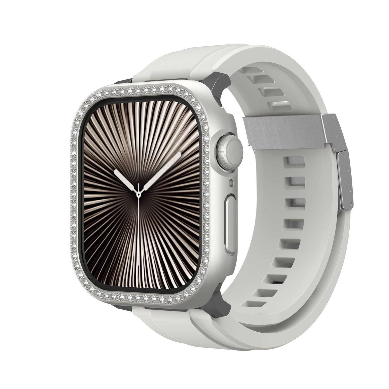 Apple Watch 10 46mm Amazingthing Gleam Fit FullGuard Taşlı Sert PC Kasa ve Ekran Koruyucu - 4