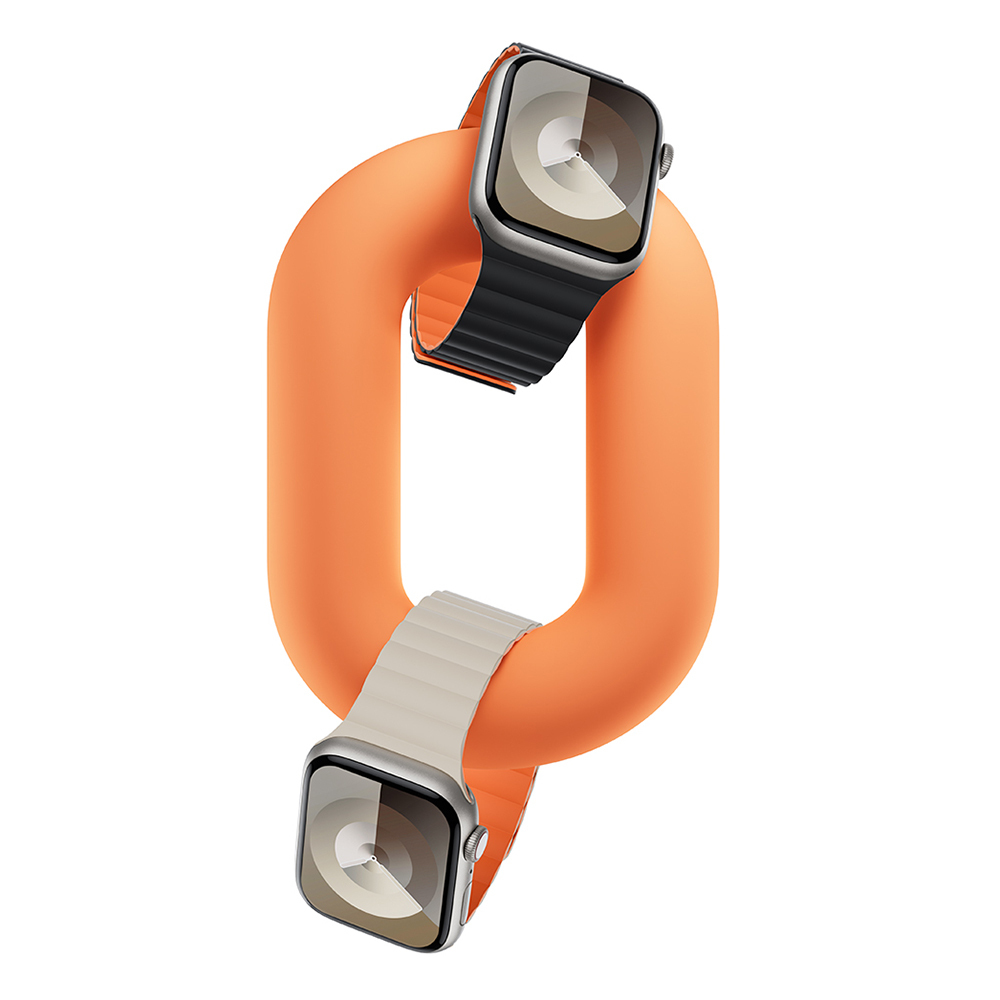 Apple Watch 10 46mm Benks Magnetik Tak Çıkar Silikon Strap Kayış - 4