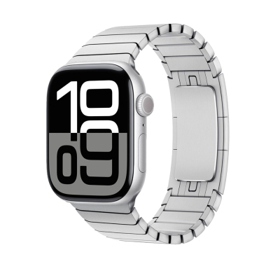 Apple Watch 10 46mm KRD-35 Metal Kordon Gümüş