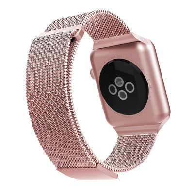 Apple Watch 10 46mm Raptic Mesh Band Serisi Metal Hasır Kordon Rose Gold