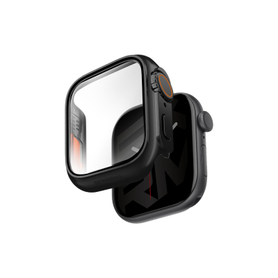 Apple Watch 10 46mm Skinarma Gado Pro Dijital Taç Korumalı Kasa ve Ekran Koruyucu Siyah