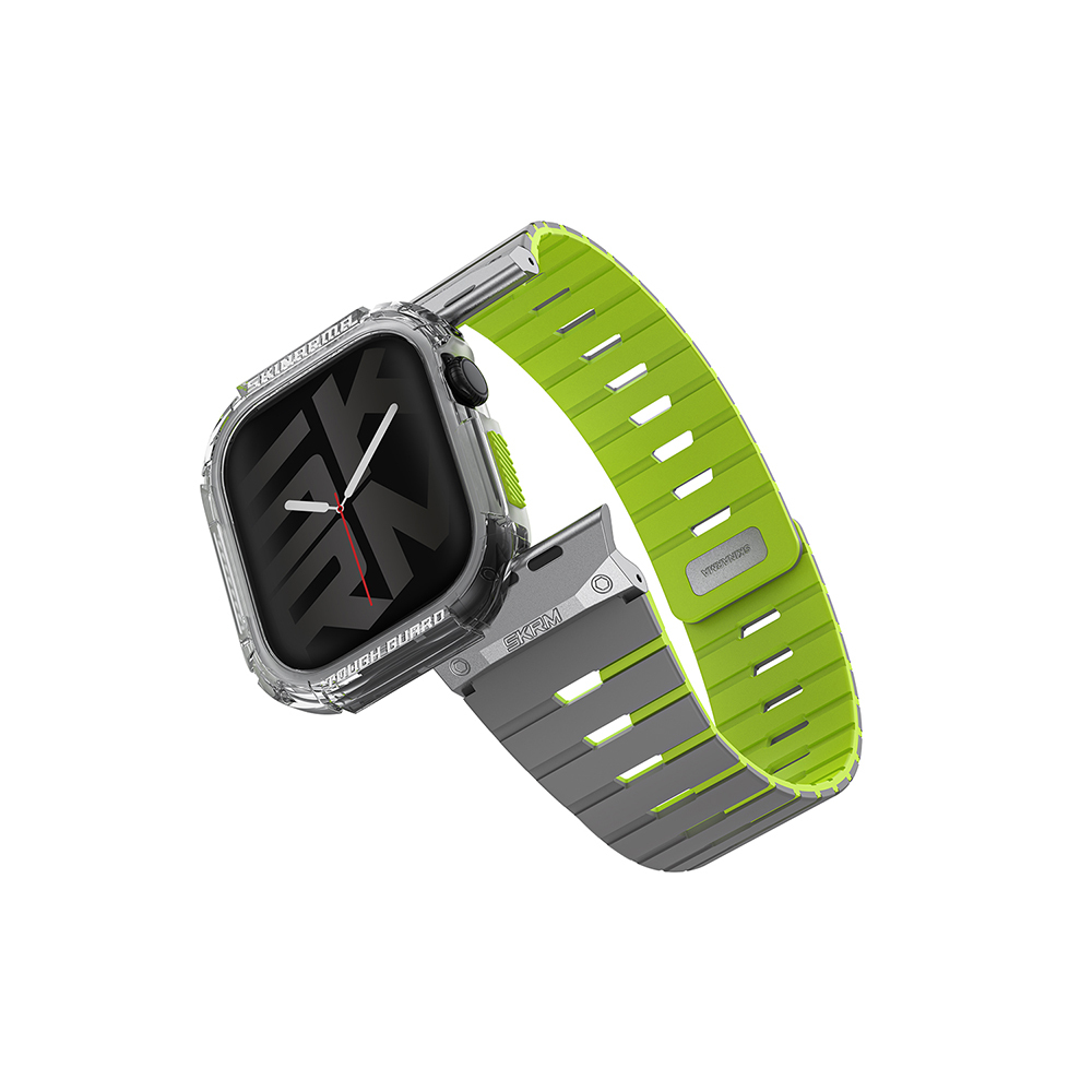 Apple Watch 10 46mm Skinarma Nightglow Atom TPU Kasa Koruyucu + Gemini Silikon Kordon - 1