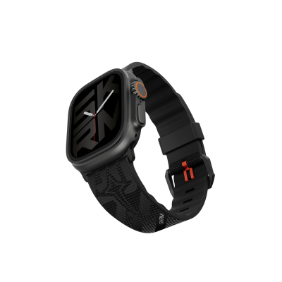 Apple Watch 10 46mm Skinarma Phantom Serisi Silikon Kordon Siyah