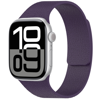 Apple Watch 10 46mm Zore KRD-136 Kabartma Desenli Silikon Kordon Mor
